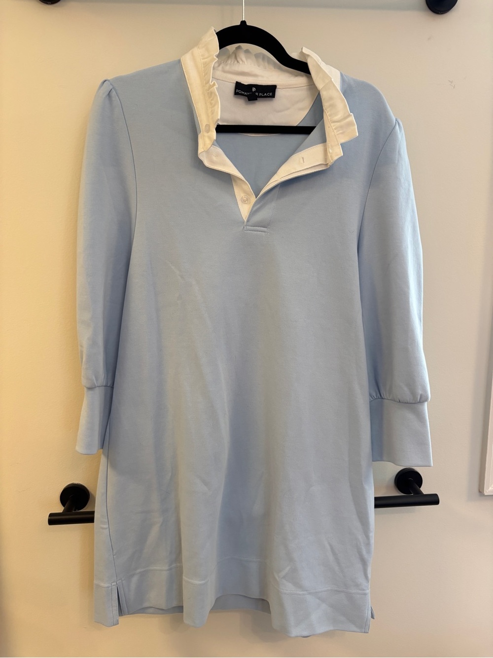 Pomander Place by Tuckernuck White and Light Blue Polo-Style Dress